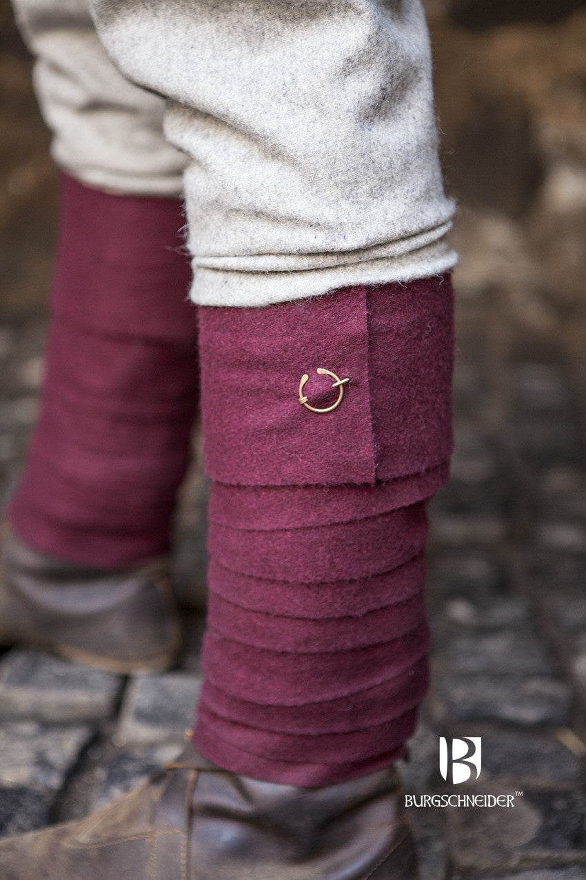 Leg wrappings Aki, red, wool mix