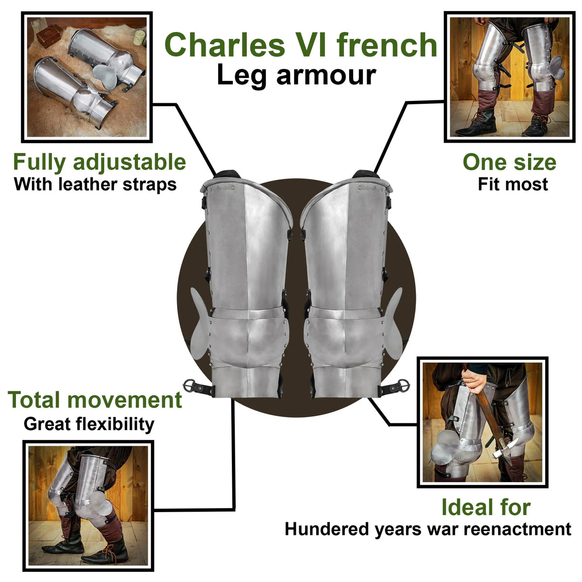 Late 14th century leg armour, cuisses, 1.6 mm