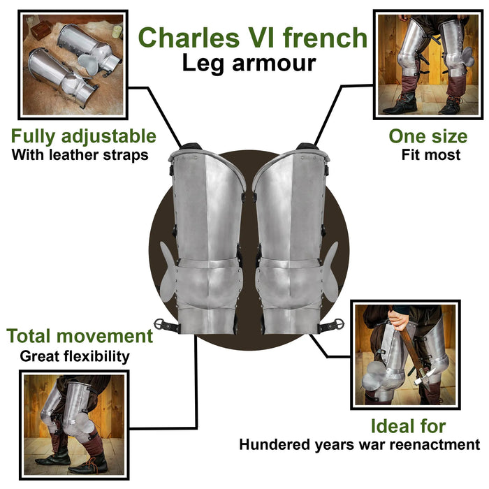Late 14th century leg armour, cuisses, 1.6 mm