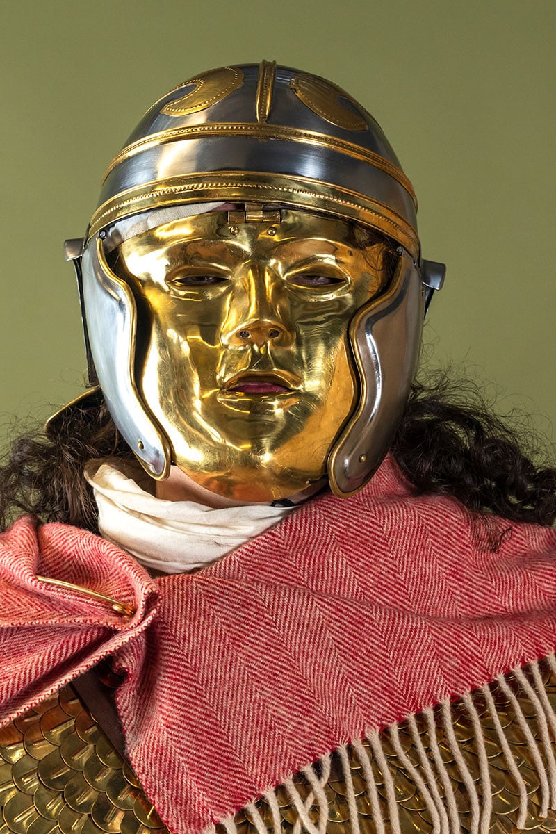 1st century Roman cavalry helmet with larva mask, 1.3 mm