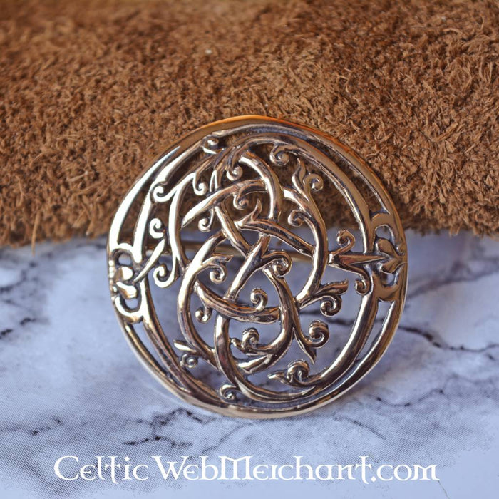 Bronze Urnesstyle Vikingbrooch, brass
