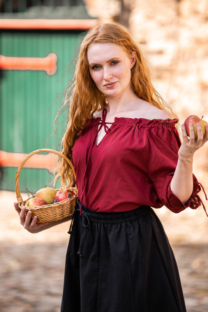Baroque blouse Rosamund, red