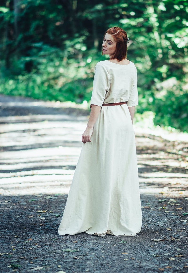 Vestido (alto)medieval Brida, natural