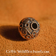 Celtic beardbead with spirals, bronze