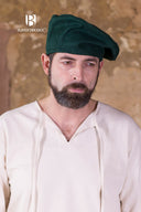 Beret Harald, green, wool blend