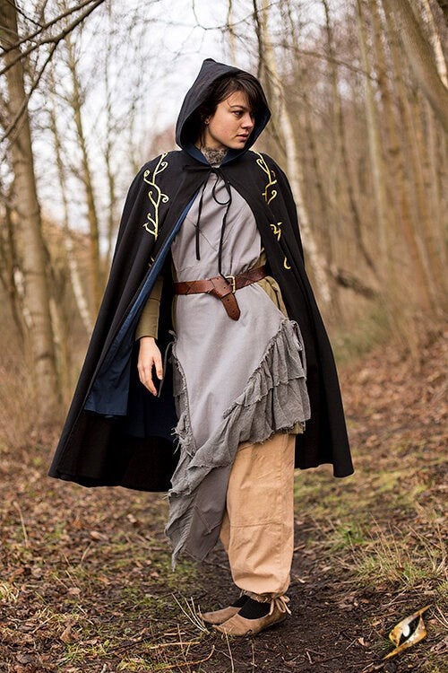 Embroidered cloak Terra, brown