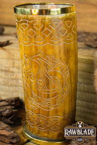 Horn Mug Celtic Horse, 300-500 ml