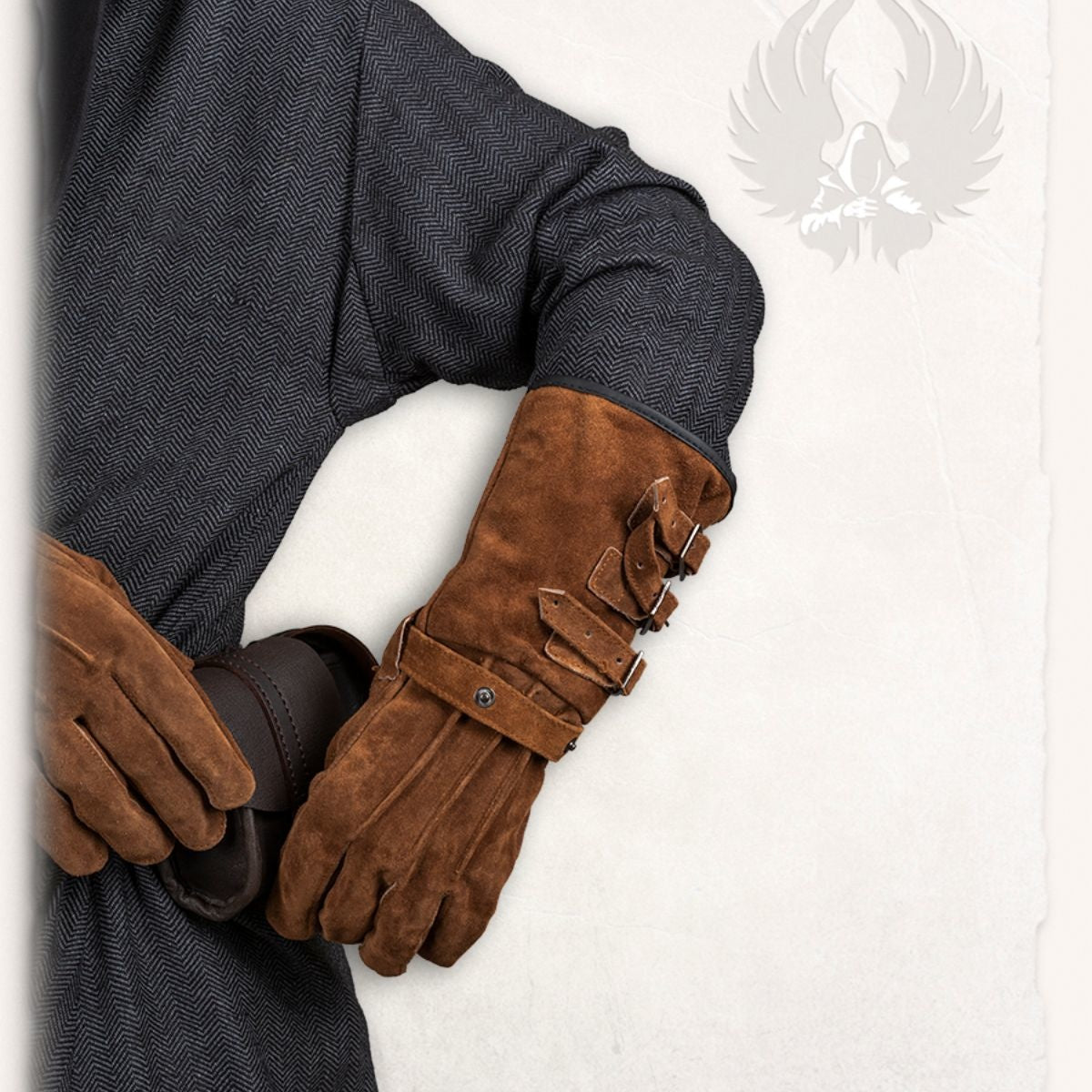 Leather gloves Kandor, light brown