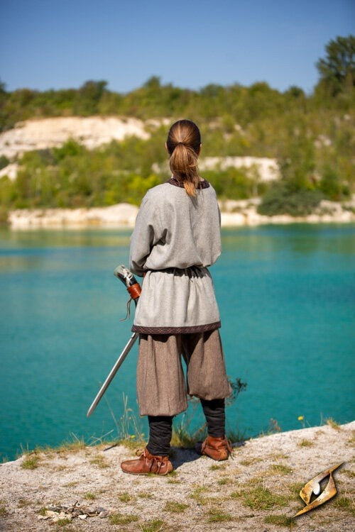 Tunika Hilmar, sildebensmønster, grå, uldblanding