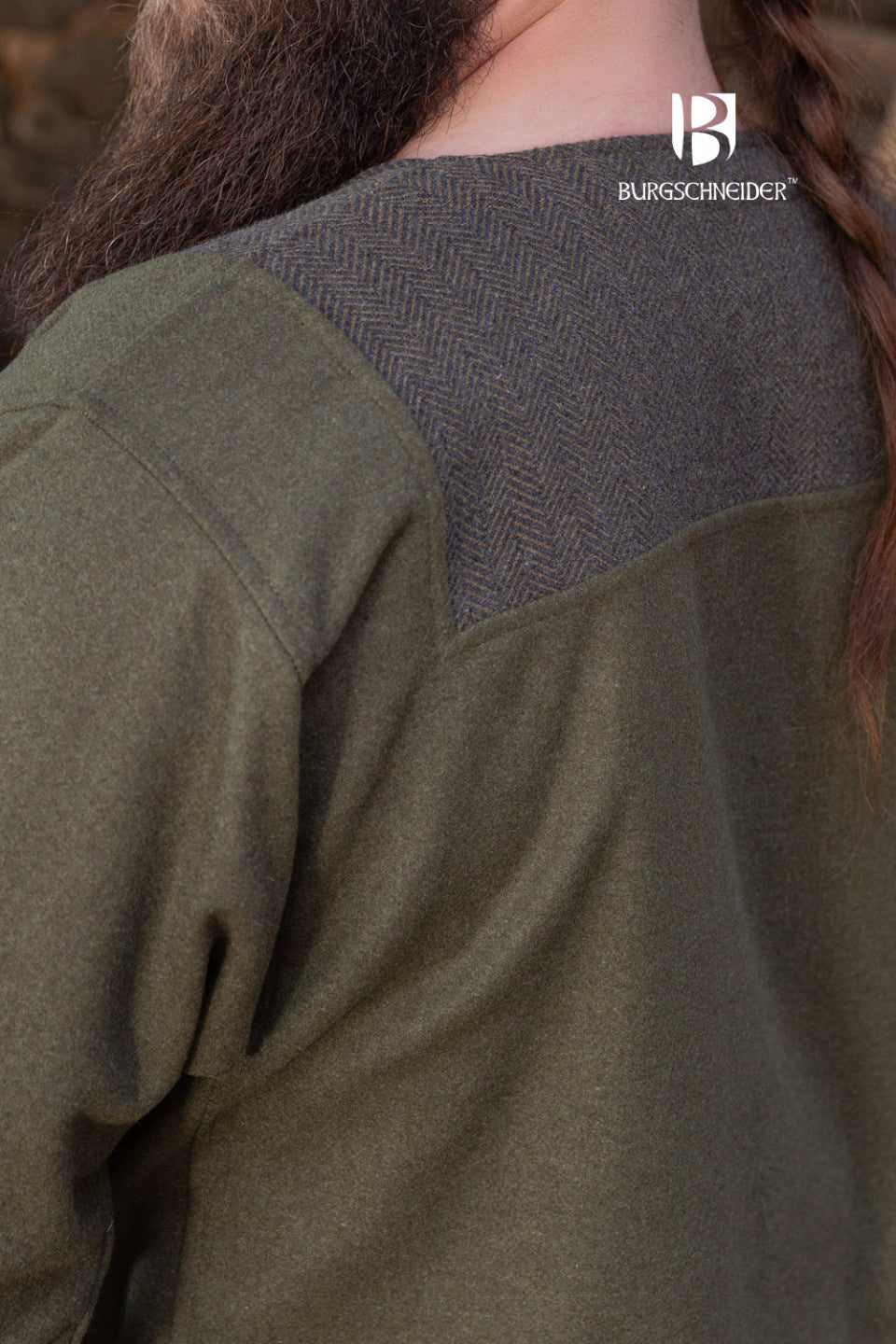 Rusvik Viking tunic Szimon, olive, wool mix