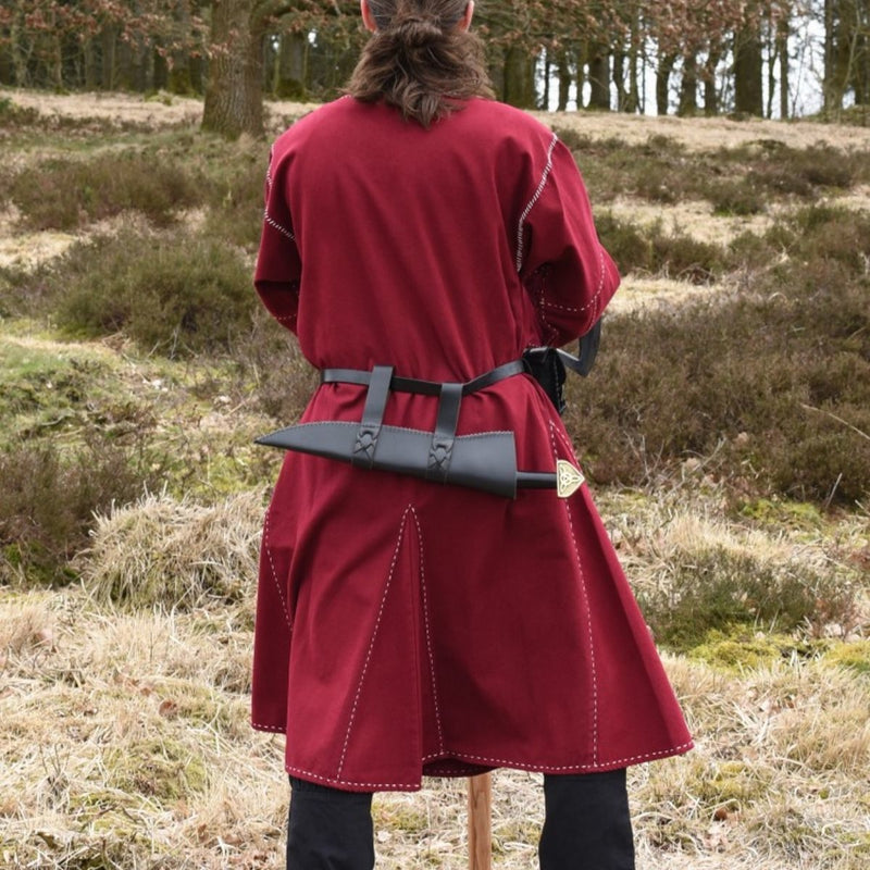 Tunic Kragelund, hand-stitched finish, burgundy red