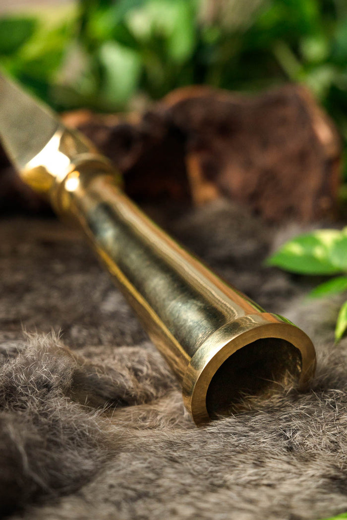 Brass spearhead, blunt (battle-ready)