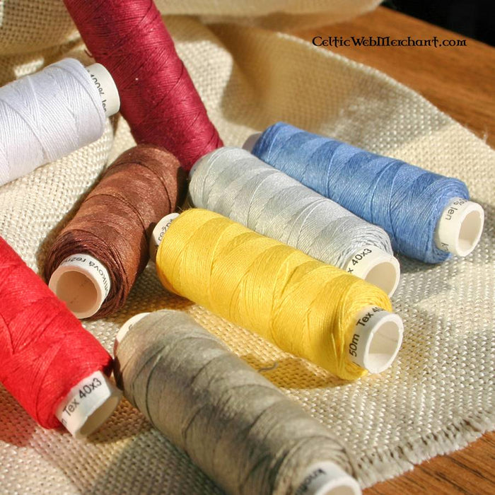 Linen yarn yellow, 50 m