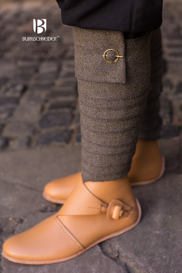 Leg wrappings Asgar, olive grey, wool mix