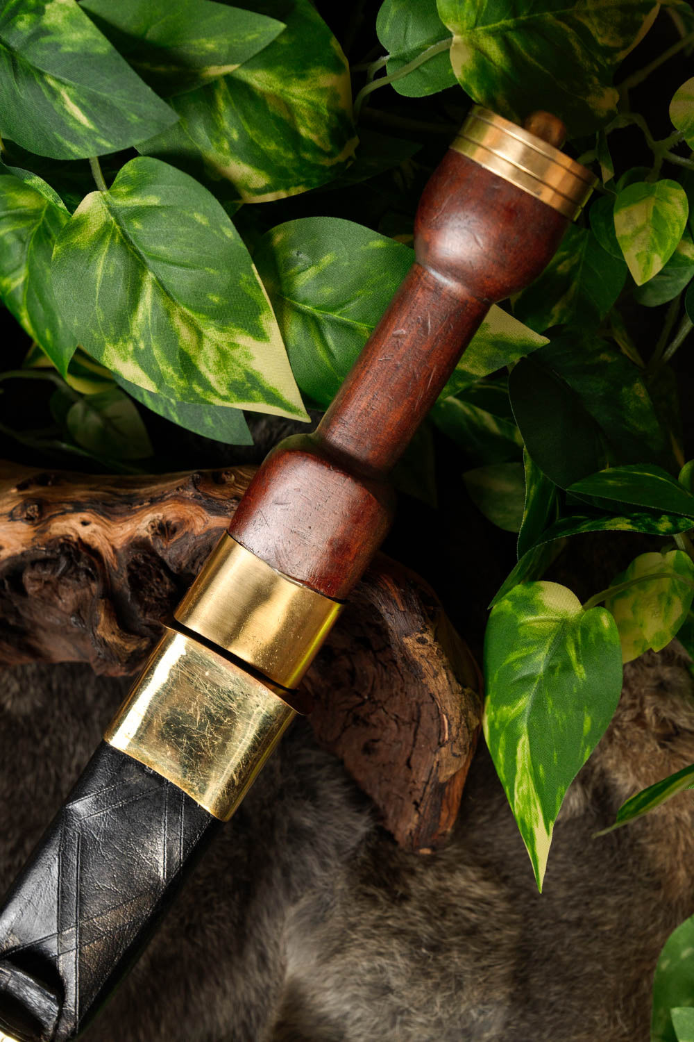 Sgian achlais with knife and fork, semi-sharp