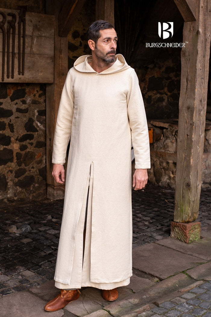 High-medieval tunicella with Renaud hood, natural