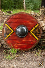 LARP shield Thegn, red, 70 cm