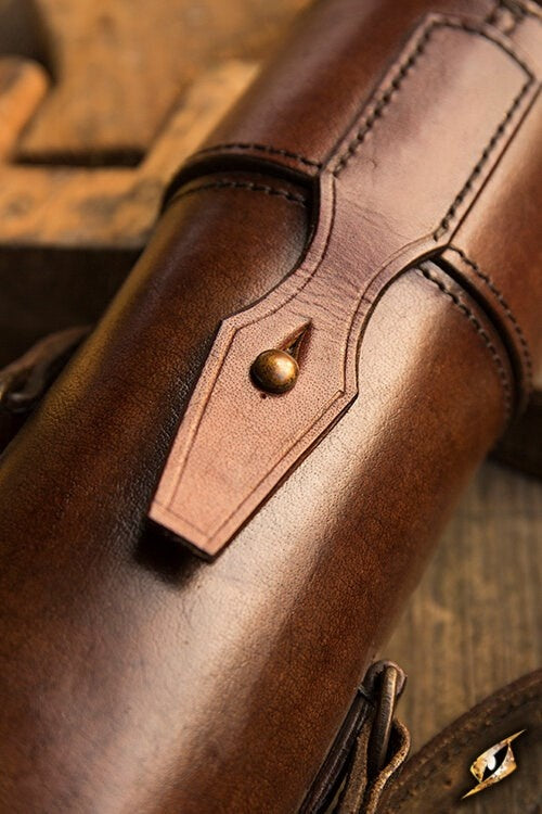 Supporto in pelle per bottiglie o rotoli, marrone