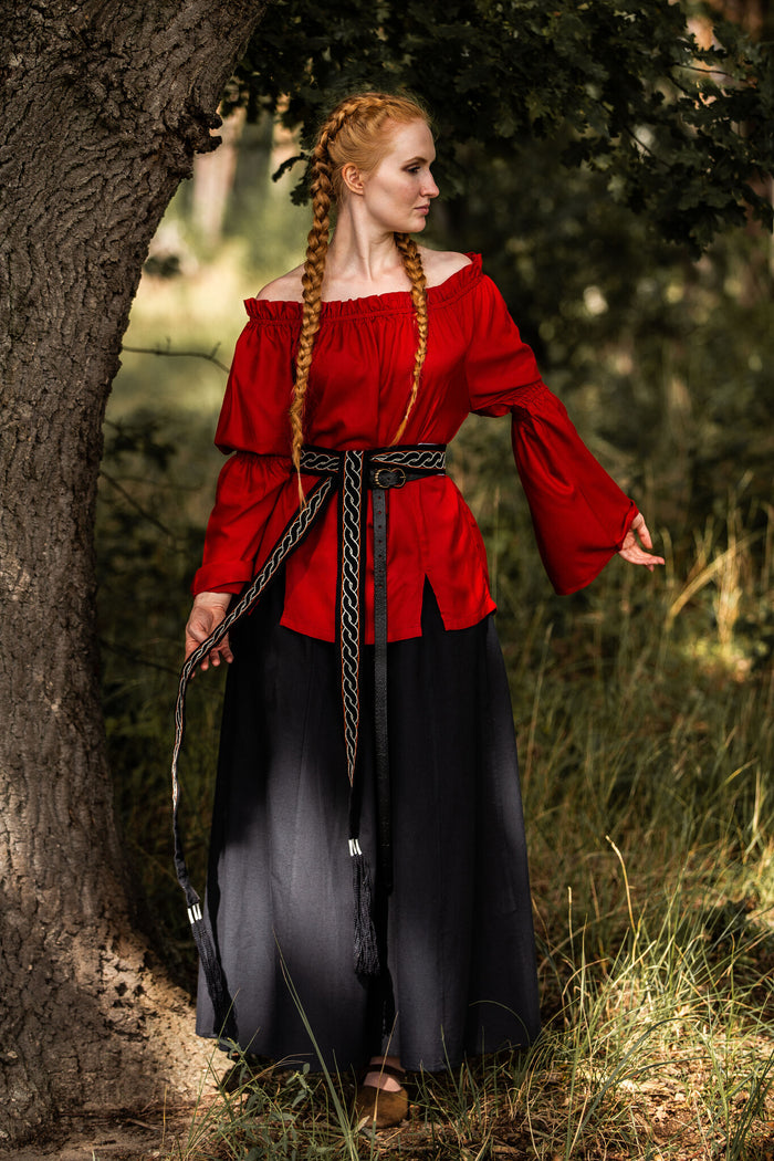 Baroque blouse, red