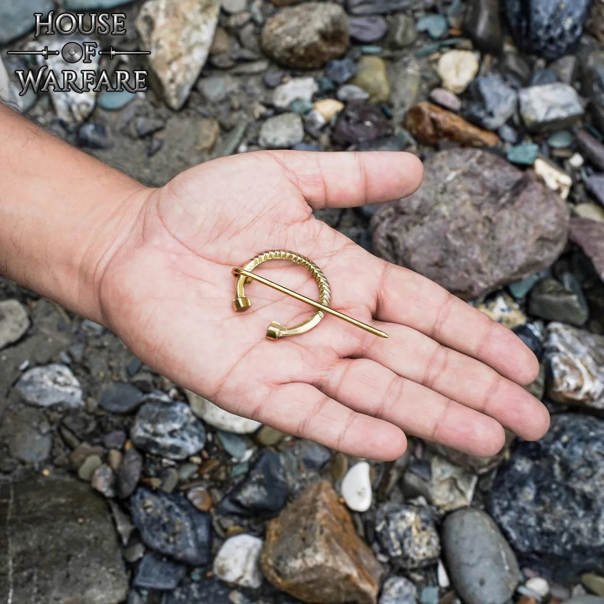 Horseshoe fibula Birka small, brass