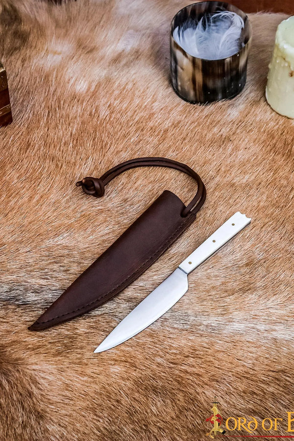 15th century dining knife with bone handle, stainless steel