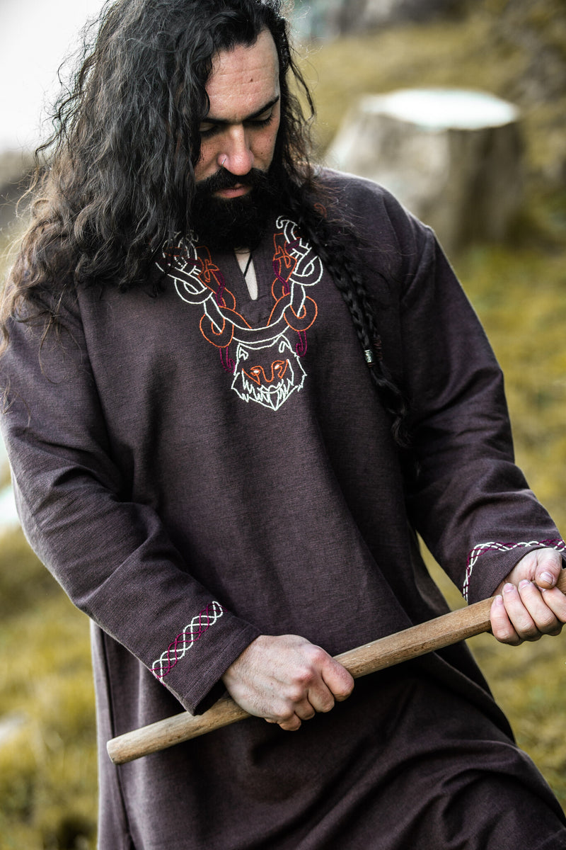 Viking tuniek wolf Fenrir, bruin