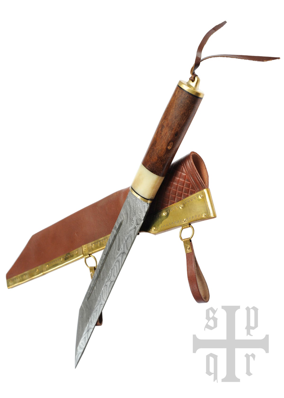 Viking seax Wexford, Damascus steel, semi-sharp