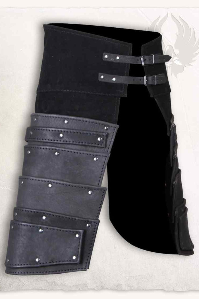 Leather tassets Albrecht, black