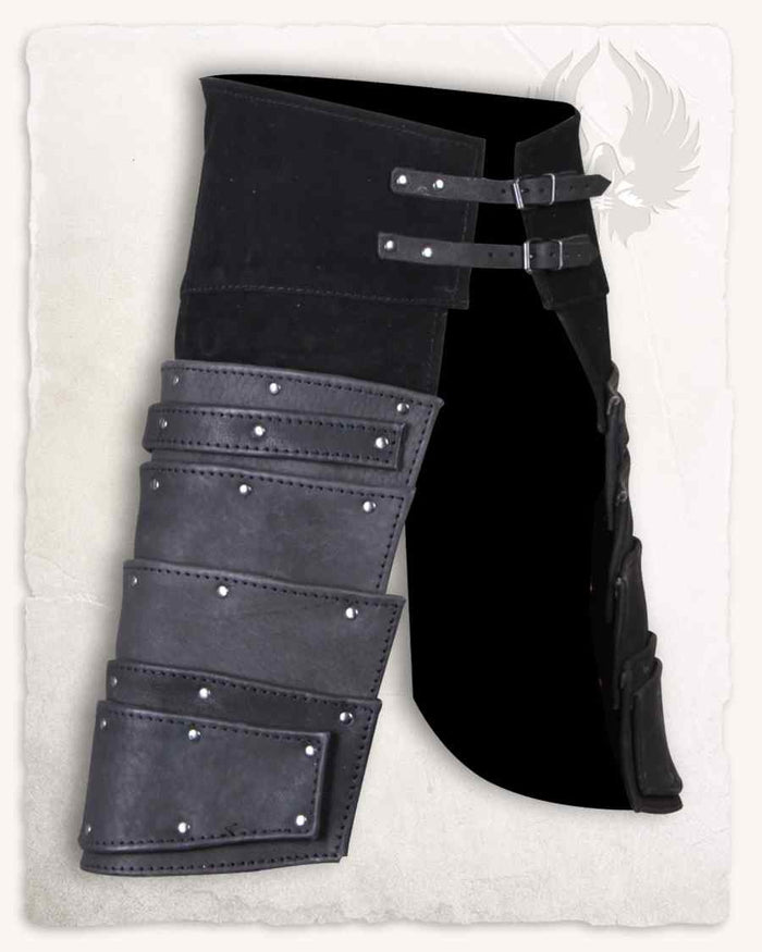 Leather tassets Albrecht, black