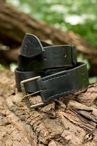 Leather belt Aruthia, black, 160 cm