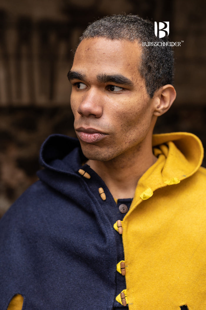 Cowl Dangereuse, left, yellow, wool mix
