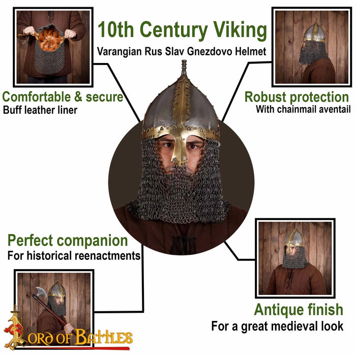 10th century Viking helmet Gnezdovo, 1.6 mm