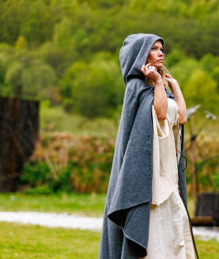 Cloak Felis, grey, wool blend