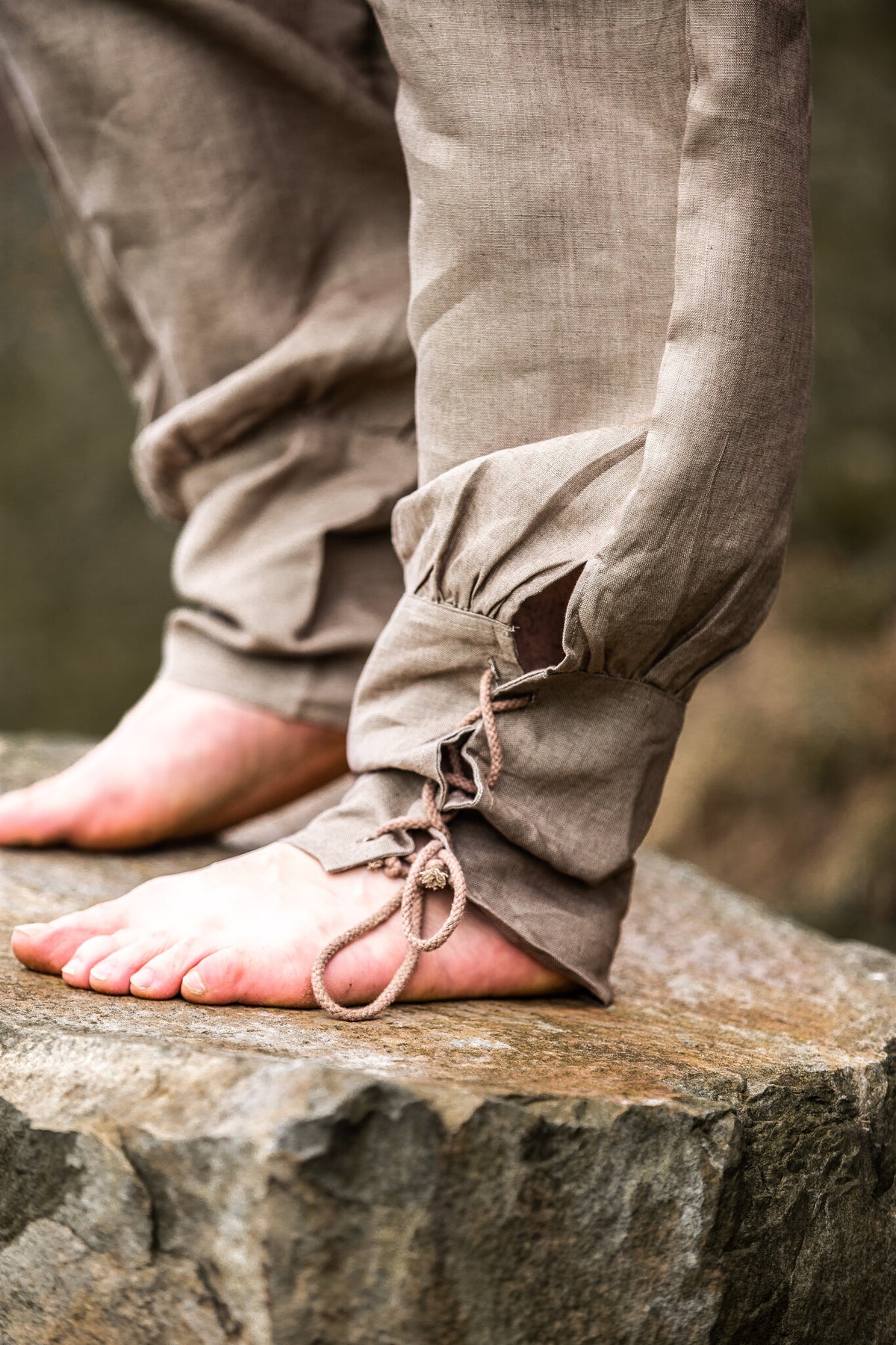 Linen Viking Trousers Odin, grey