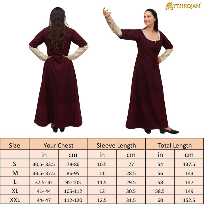 15th century cotehardie, wool, red
