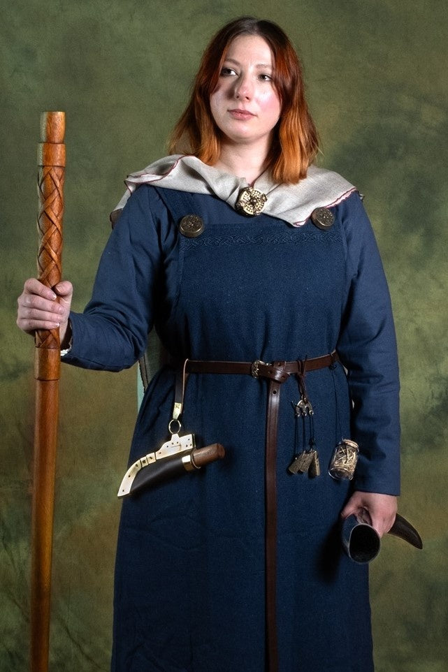 Medieval dress Freya, blue