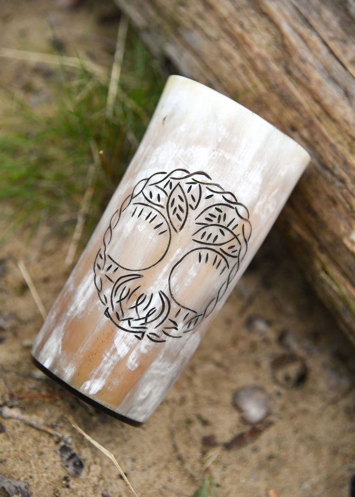 Horn drinking cup Yggdrasil, 100-200 ml