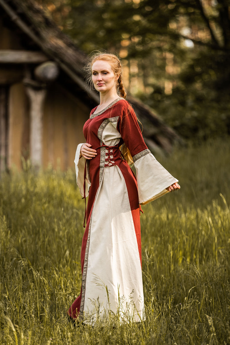 Klänning Cleena, crème röd