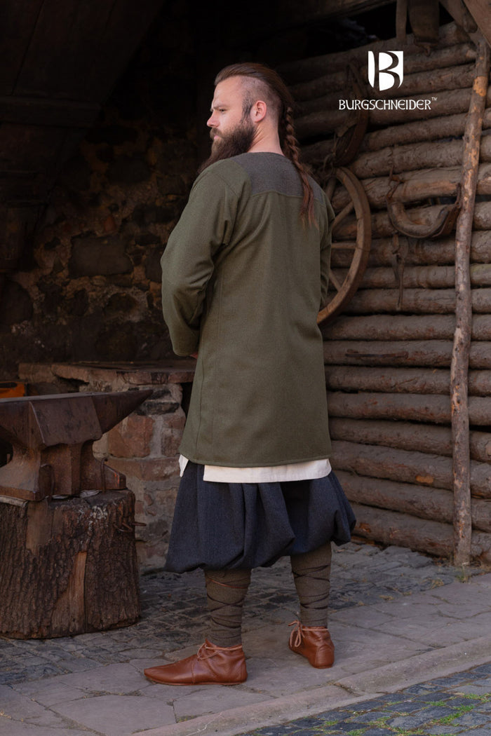 Rusvik Viking tunic Szimon, olive, wool mix