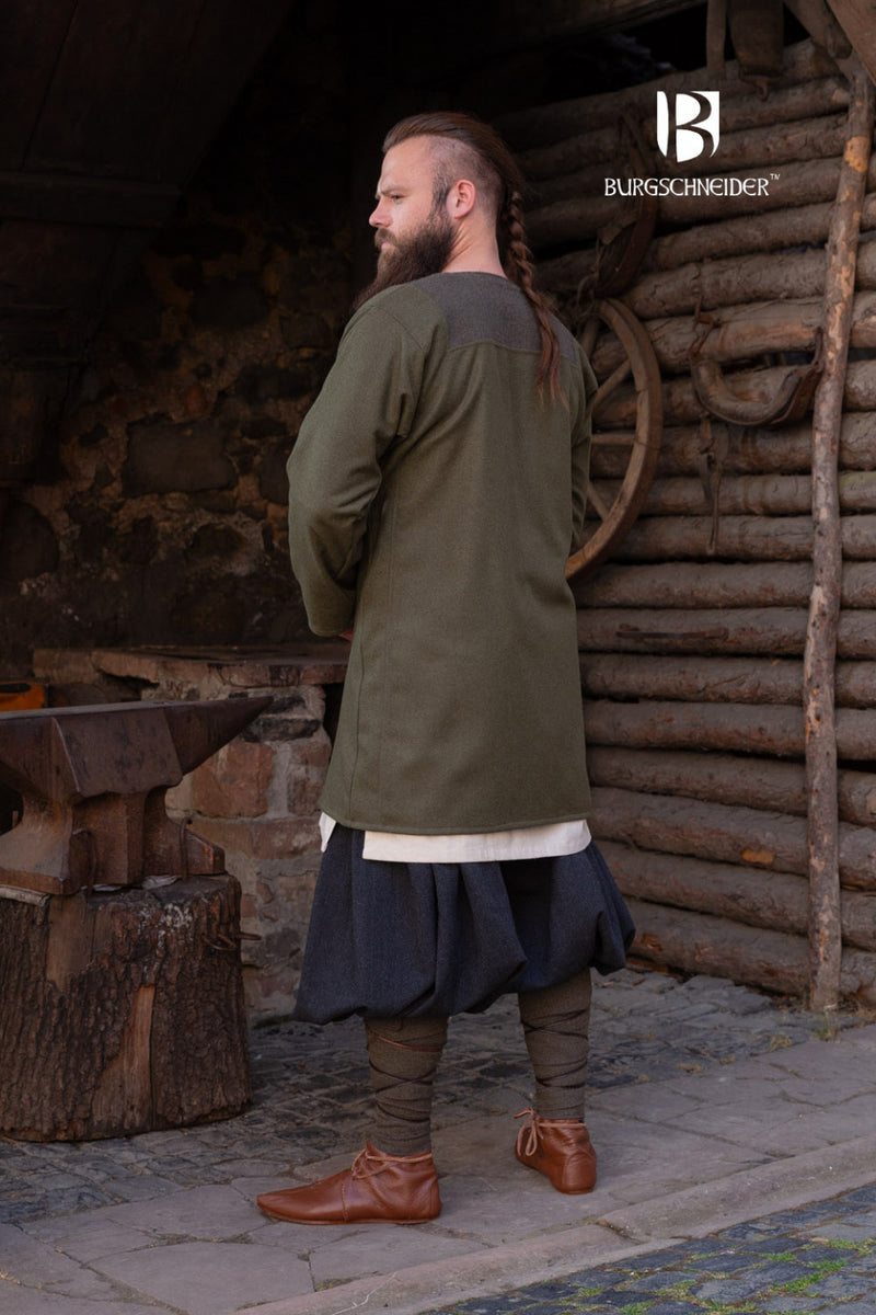 Rusvik Viking tuniek Szimon, olijf, wolmix