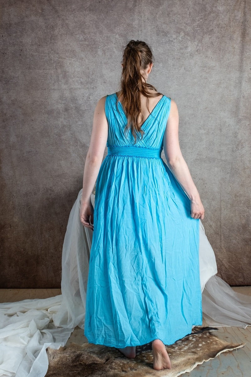 Goddess dress Penelope, turquoise