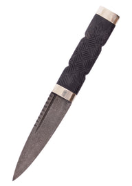 Sgian Dubh of Damascus Steel, Semi-Sharp