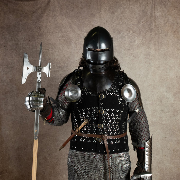 15th century sallet, black, 1.6 mm
