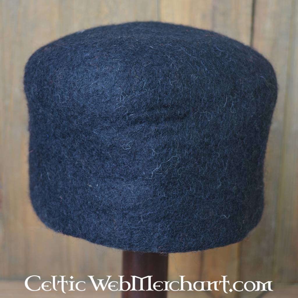 15th century felt hat Dürer, black, wool felt