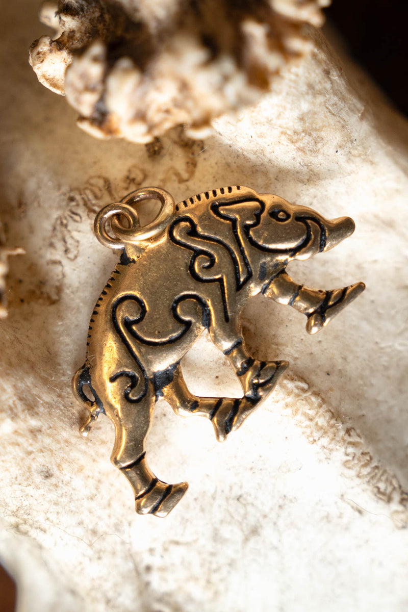 Celtic pendant boar Knocknagael, bronze