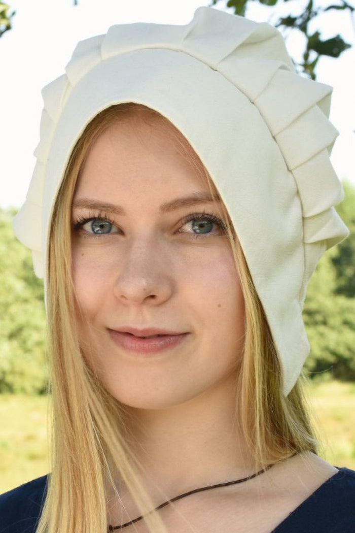 Pleated baroque cap Amsterdam, natural