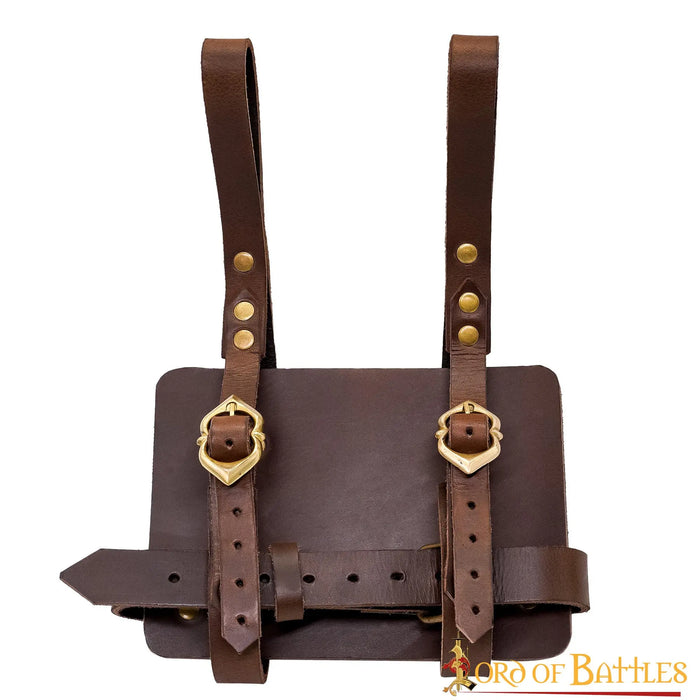 Leather diary holder for belt, brown