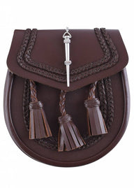 Sporran with braid motif, brown