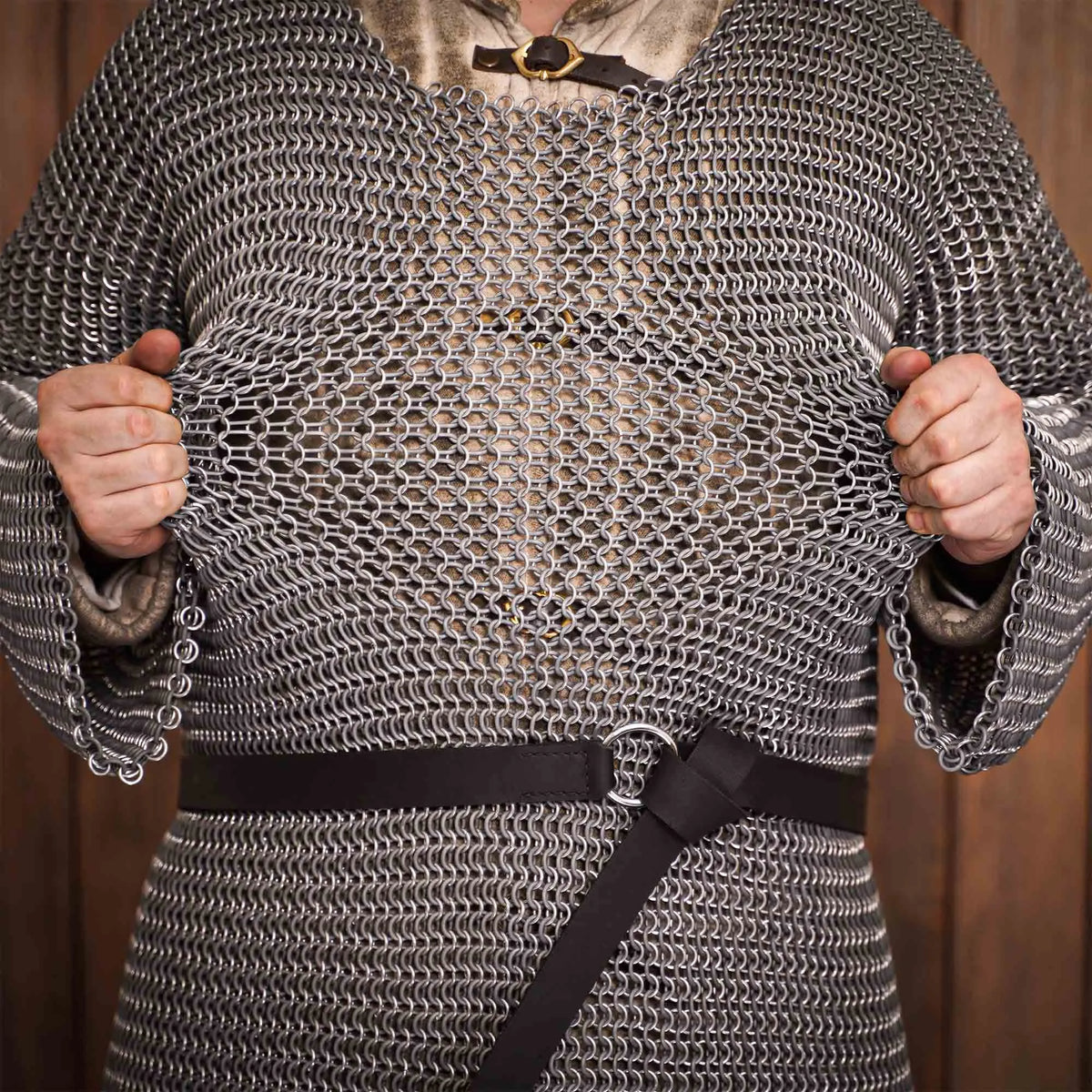 Hauberk with split, aluminium & rubber 10 mm