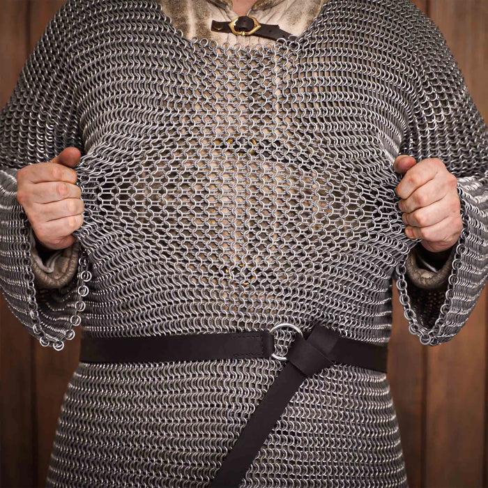 Hauberk with split, aluminium & rubber 10 mm